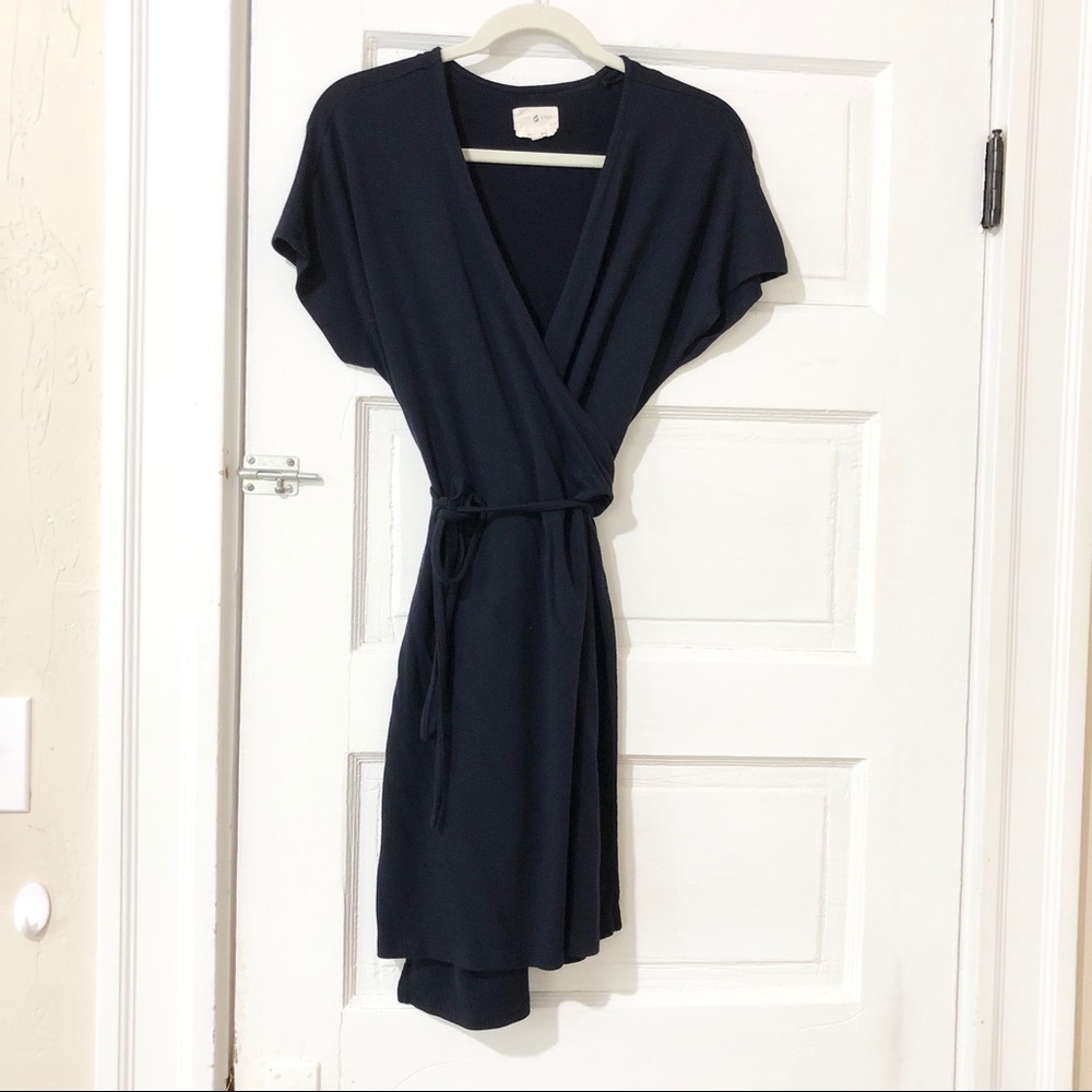 Lou & Grey “Signature Soft” Navy Wrap Dress